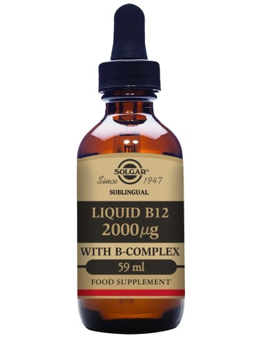 Solgar Vitamina B12 Líquida Con B Complex 2000 Mcg 59 Ml