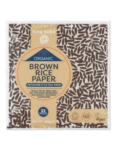 King Soba Papel De Arroz Integral Bio 200G