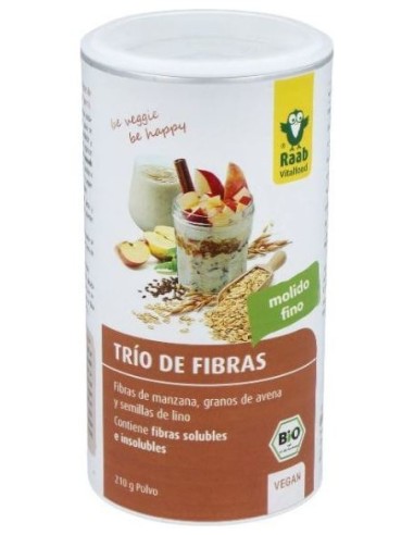 Raab Vitalfood Trio Fibras Manzana + Avena + Lino Bio Vegan 210G