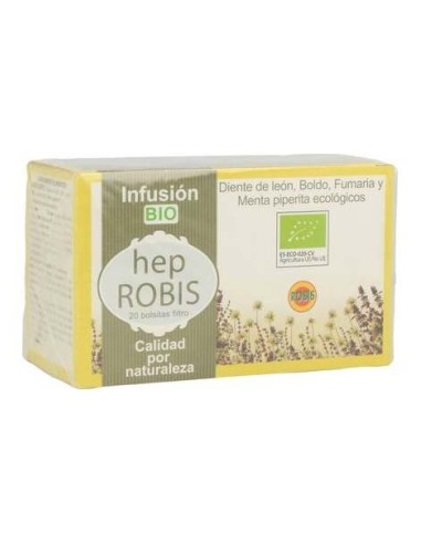 Robis Hep Infusión Bio De Diente De León, Boldo, Fumaria Y Menta Piperita 20 Uds