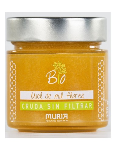 Muria Bio Tarro De Miel De Flores Cruda Sin Filtrar Eco 320G