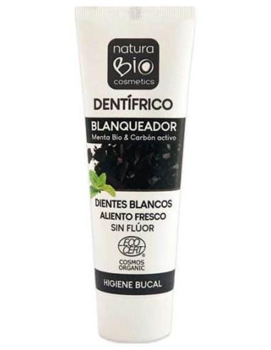 Naturabio Cosmetics Dentifrico Blanqueador Menta Bio Y Carbon Activo 75Ml