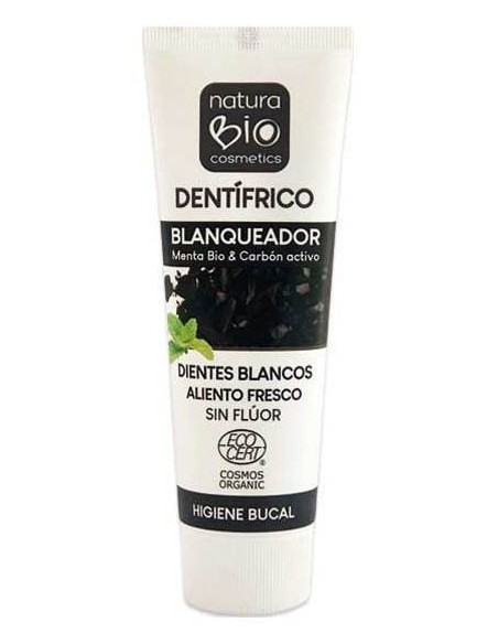 Naturabio Cosmetics Dentifrico Blanqueador Menta Bio Y Carbon Activo 75Ml