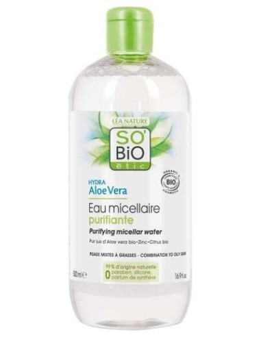 So Bio Etic Agua Micelar Purificante Aloe Lima Bio 500Ml