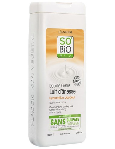 So'Bio Gel De Ducha Hidratación Suave Leche De Burra 650Ml