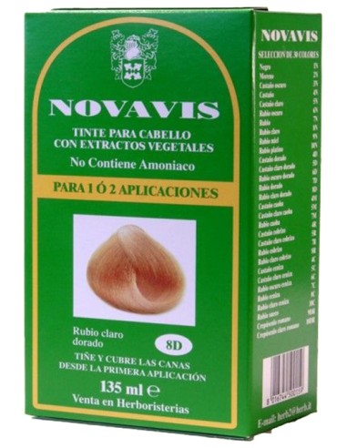 Novavis Tinte 8D Rubio Claro Dorado 135Ml