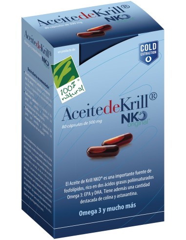 100% Natural Aceite De Krill Nko 80 Cápsulas De 500Mg