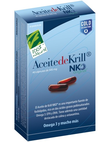 100% Natural Aceite De Krill Nko 40 Cápsulas De 500Mg