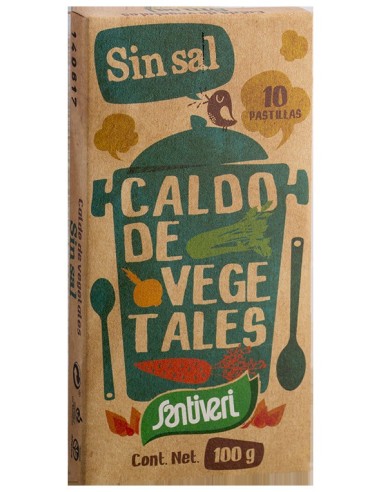 Santiveri   Caldo Vegetal Sin Sal 10 Pastillas