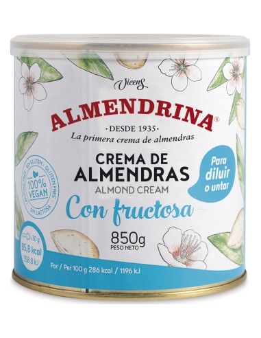 Almendrina Crema Almendras C/ Fructosa Lata 850 G