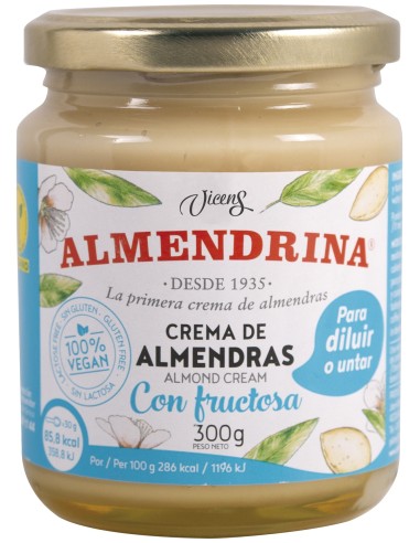 Almendrina Crema Almendras Fructosa Tarro 300  G