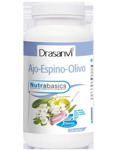 Ajo Espino Olivo 500 Mg Bote 120 Perlas Nutrabasic