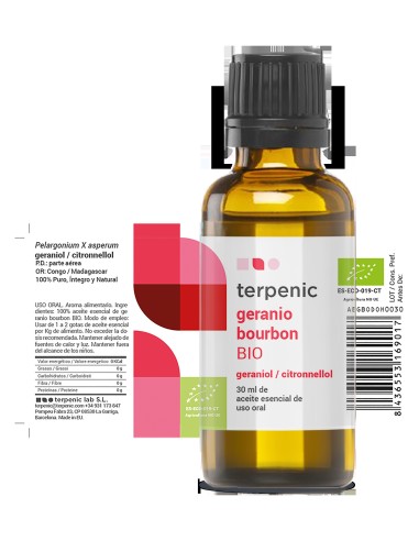 Terpenic Aceite Esencial Geranio Bourbon Bio 30Ml