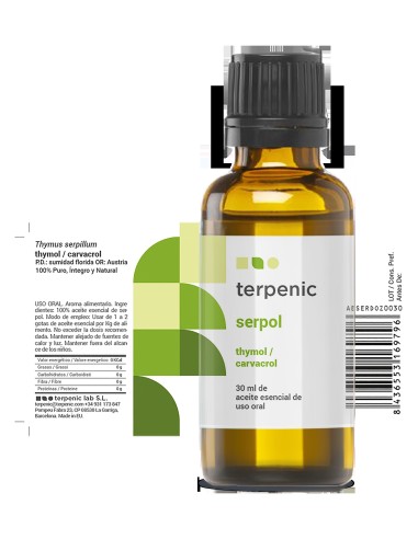 Terpenic Serpol Tomillo Limoneno Aceites Esenciales 30Ml