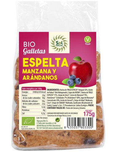 Solnatural Gall. Espelta Manzana Aran Bio 175G