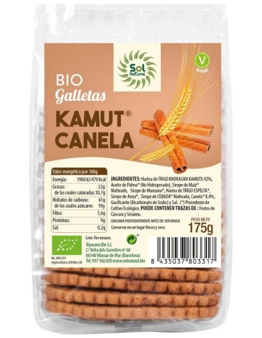 Solnatural Gall. Kamut Canela Bio Vegano 175G