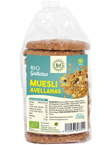 Solanatural Galletas De Muesli Con Avellanas Bio 250G