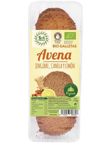 Galletas De Avena Jengibre Canela-Limon Bio 175 G