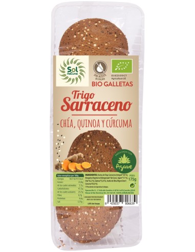 Galletas T.Sarraceno Chia-Quinoa-Curcuma Bio 175 G