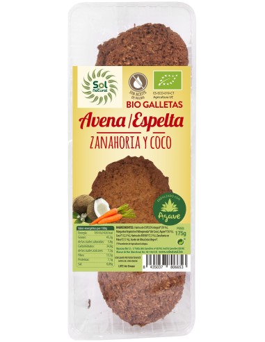 Galletas De Espelta-Avena Zanahoria Coco Bio 175 G