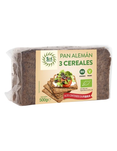 Solnatural Pan Aleman 3 Cereales Bio 500G