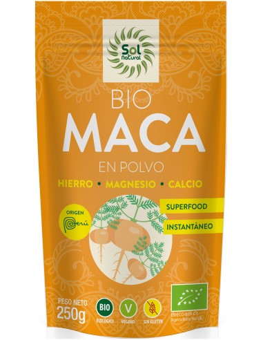 Solnatural Maca Polvo Bio Vegano Amarilla 200G