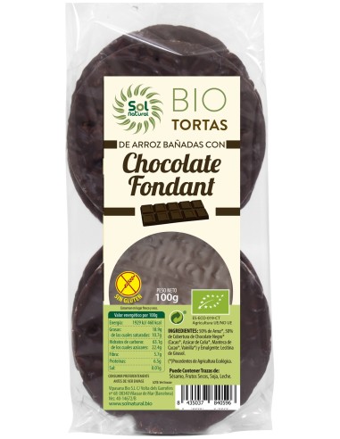 Sol Natural Tortas De Arroz Chocolate Fondant Bio 100G