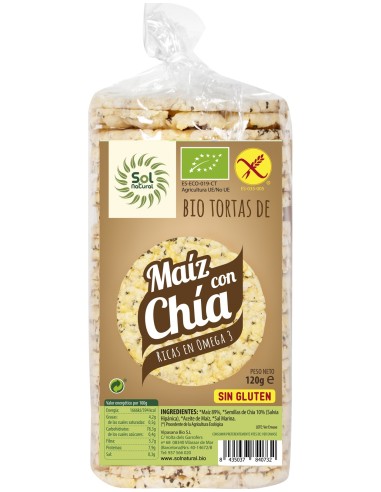 Tortas De Maiz Con Chia Bio Sin Gluten 120 G