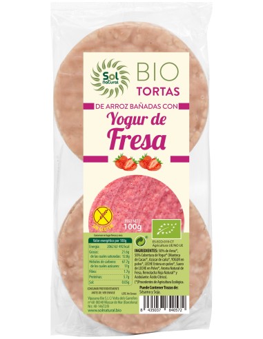 Solnatural Tort. Arroz Yogurt Fresa 100G