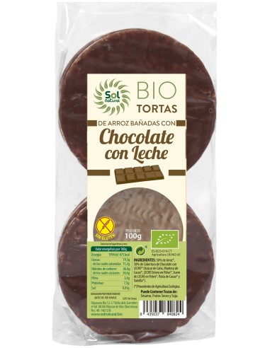 Sol Natural Tortas Arroz Chocolate Con Leche Bio 100G