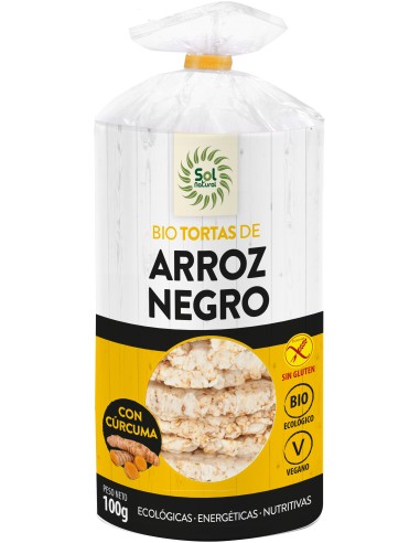 Sol Natural Tortas De Arroz Negro Y Curcuma Bio 100G