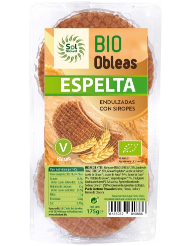 Solnatural Obleas Espelta Miel Bio 175G