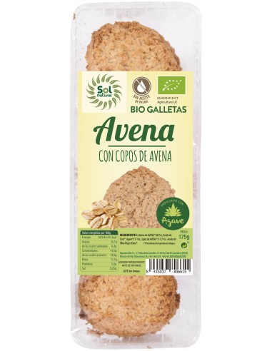 Sol Natural Galletas De Avena Y Agave Bio 175G