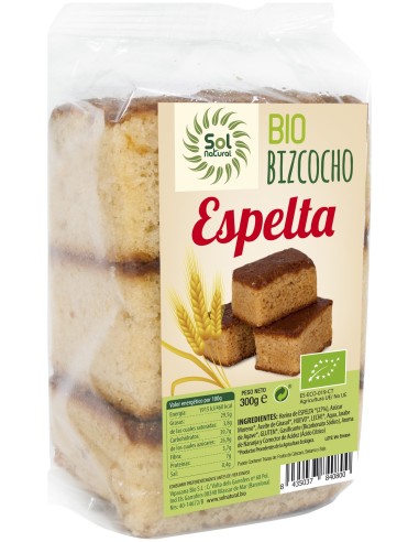 Solnatural Bizcocho Espelta Bio 300G