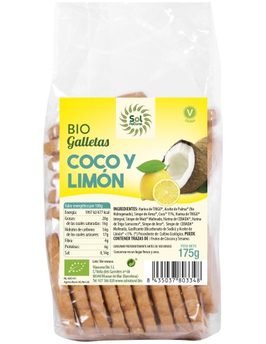 Sol Natural Galletas Con Coco Y Limón Bio 175G