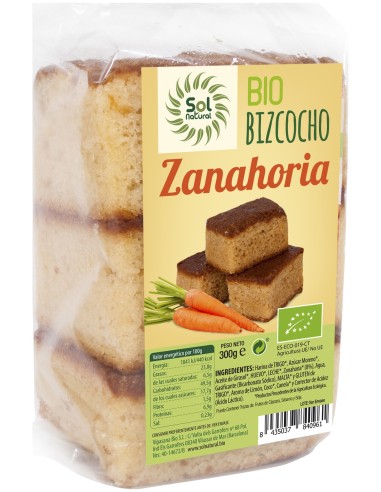 Sol Natural Bizcocho Con Zanahoria Bio 300G