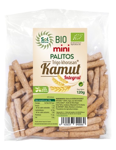 Solnatural Palitos Kamut Mini Int Bio 120G