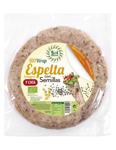 Solnatural Wrap De Espelta Con Semillas Bio 160G