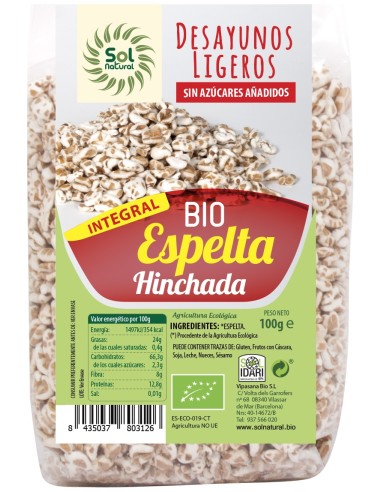 Solnatural Espelta Integal Hinchada Bio 100G