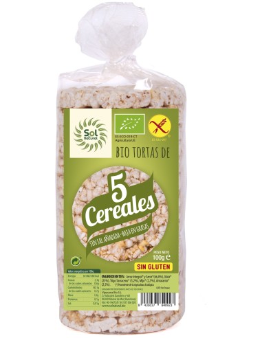 Tortas De 5 Cereales Bio Sin Gluten 100 G