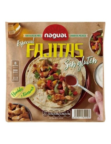 Nagual Tortilla De Maiz Especial Fajita Sin Gluten 200G