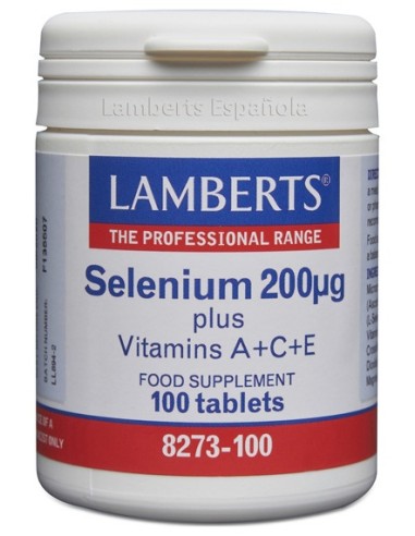 Lamberts Selenio 200Μg + Vitaminas A+C+E 100 Comprimidos