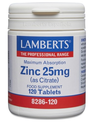 Lamberts Zinc 25 Mg 120 Comprimidos