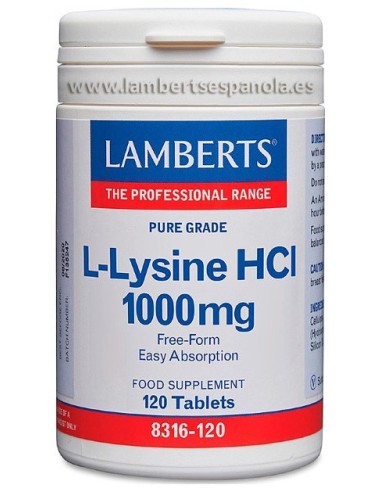 L-Lisina Hci  1000Mg 120 Tabletas