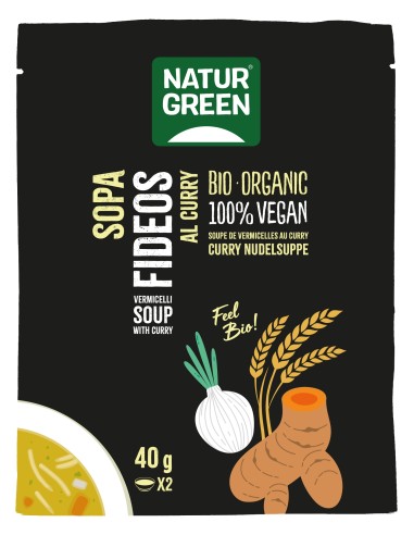 Naturgreen Sopa Ecológica De Fideos Al Curry 40 G