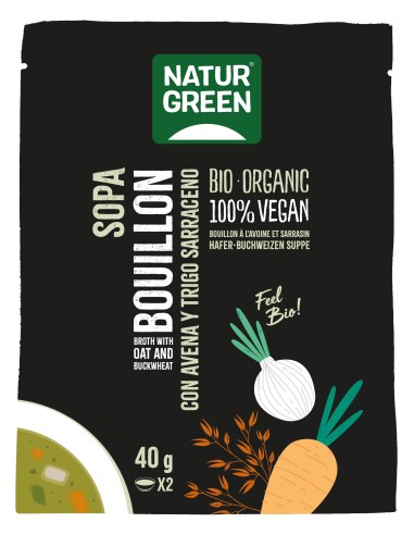 Naturgreen Sopa Ecológica Bouillon Con Avena Y Trigo 40 G