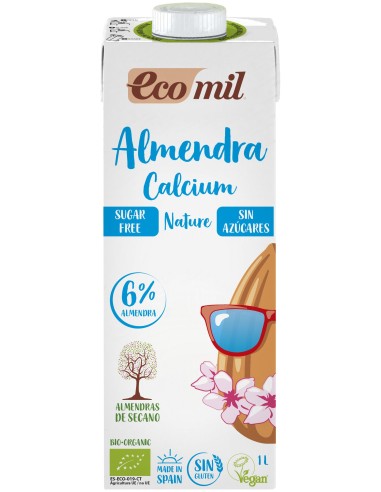 Ecomil Almond Nature Calcio Sin Azucar 1 Litro