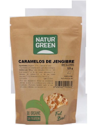 Naturgreen Caramelos Ecológicos De Jengibre 125G