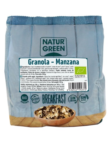 Naturgreen Granola Manzana Sin Gluten Bio 350G