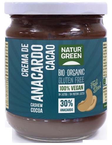 Naturgreen Crema De Anacardo Cacao Bio 200G